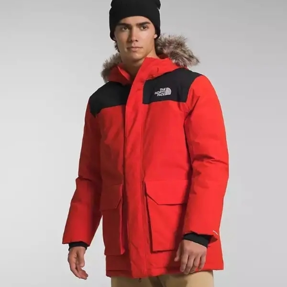 The North Face Men's Red and Black Parka